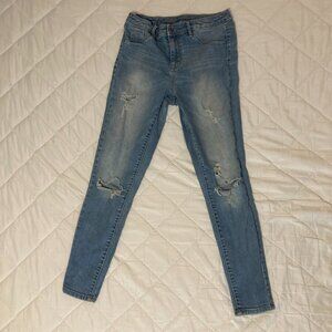 Mossimo Jeans Light Denim Distressed High Rise Jegging 26 Small-Medium